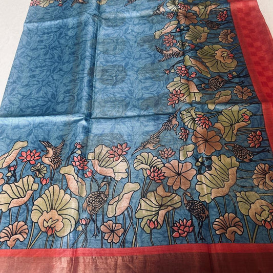 Pure Tussar Silk - Blue