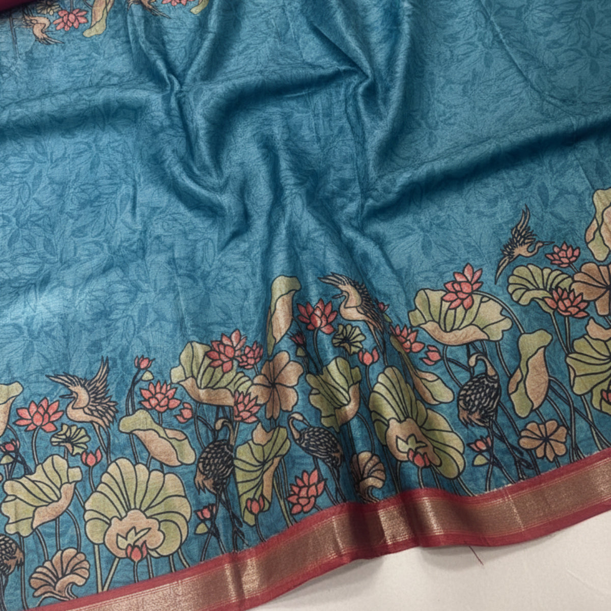 Pure Tussar Silk - Blue