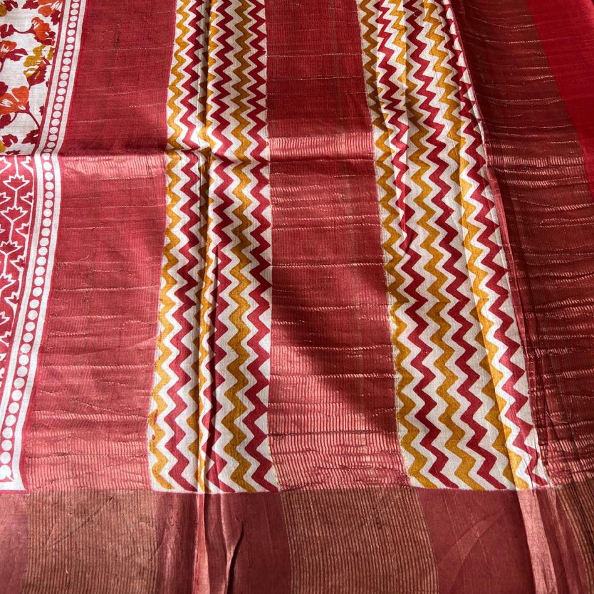 Pure Tussar Silk saree - Maroon Red