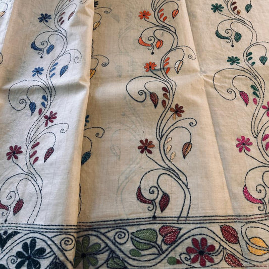 Pure Tussar Silk Saree - Soft Ivory