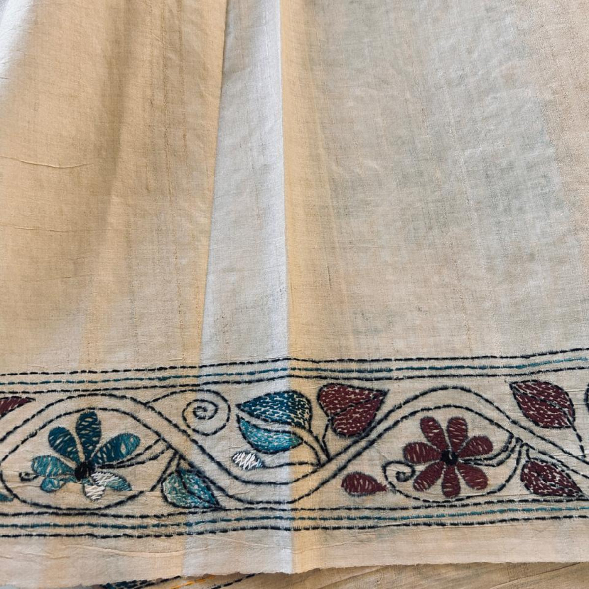 Pure Tussar Silk Saree - Soft Ivory
