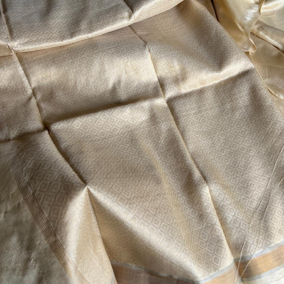 Pure Tussar Silk Saree - Ivory