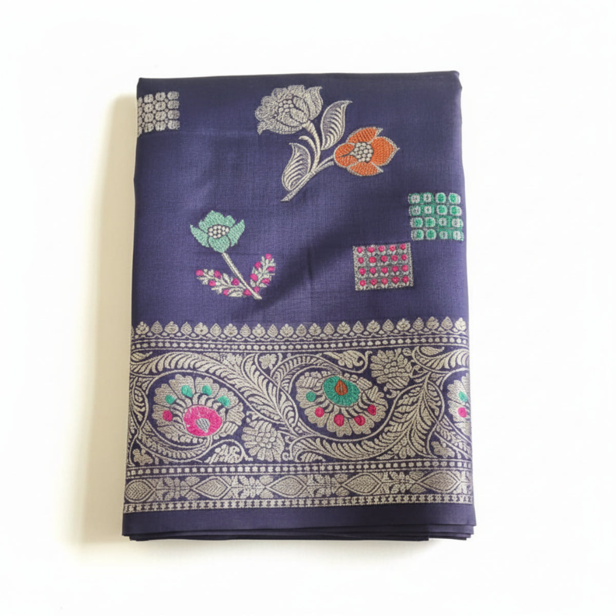 Royal navy blue Pure Mulberry Silk