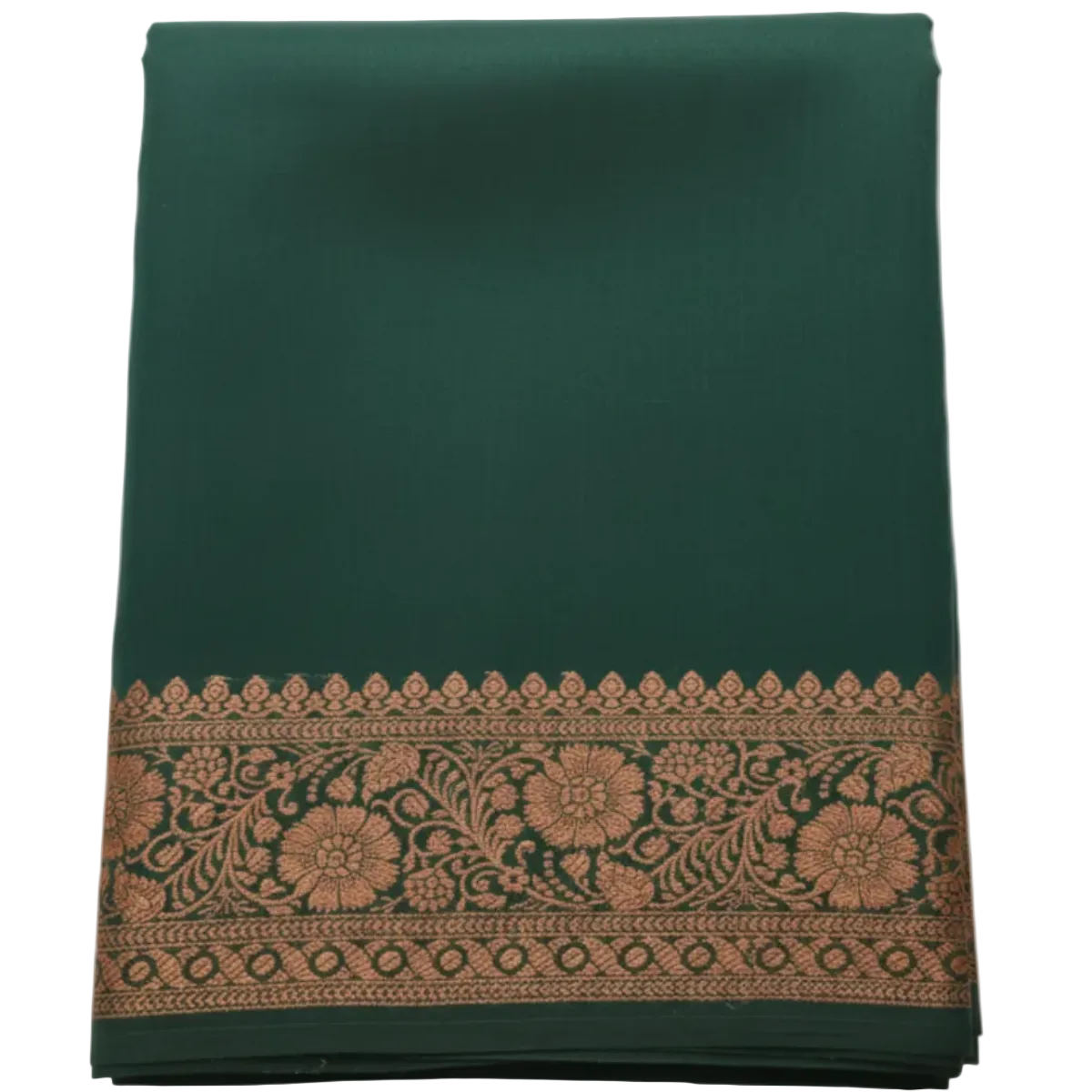 Deep Green Semi Eri Silk