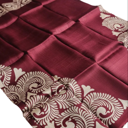 Brown–Wine Tone Pure Silk