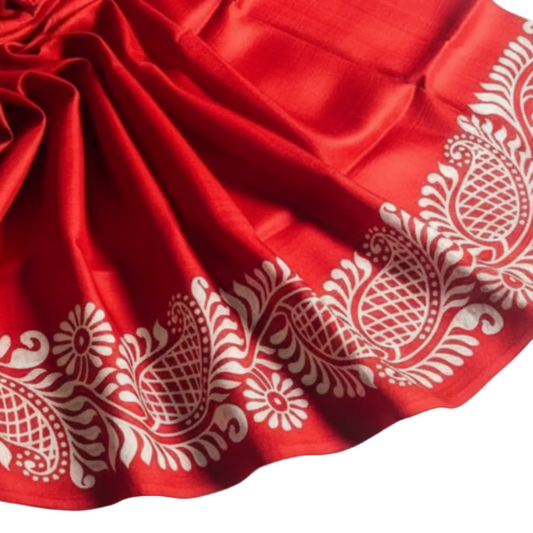 Traditional Red Pure Silk