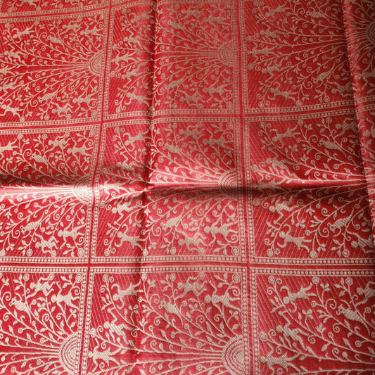 Pure Tussar Silk -Reddish Orange tone