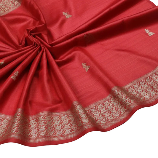 Pure Tussar Silk -Reddish Orange tone