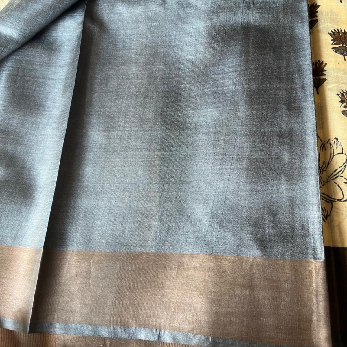 Pure Tussar Silk Saree - Floral